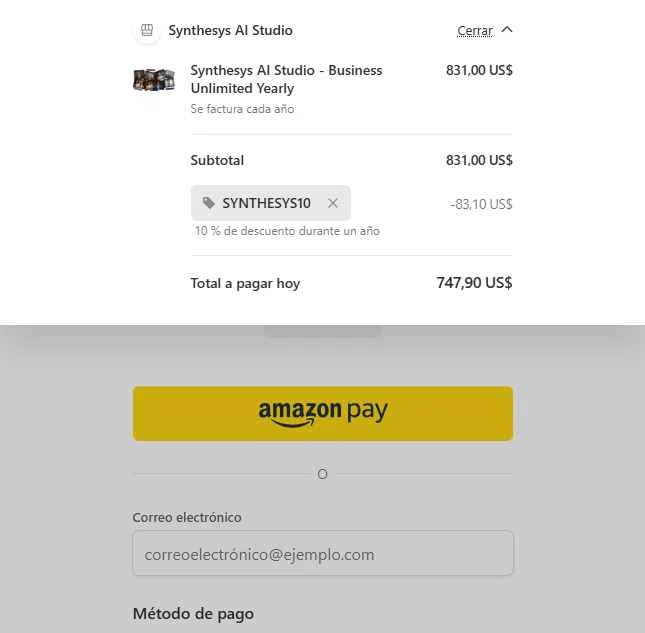 Synthesys checkout page showing Synthesys promo code box | Screenshot taken by SimplyCodes community member on Jan 18, 2026