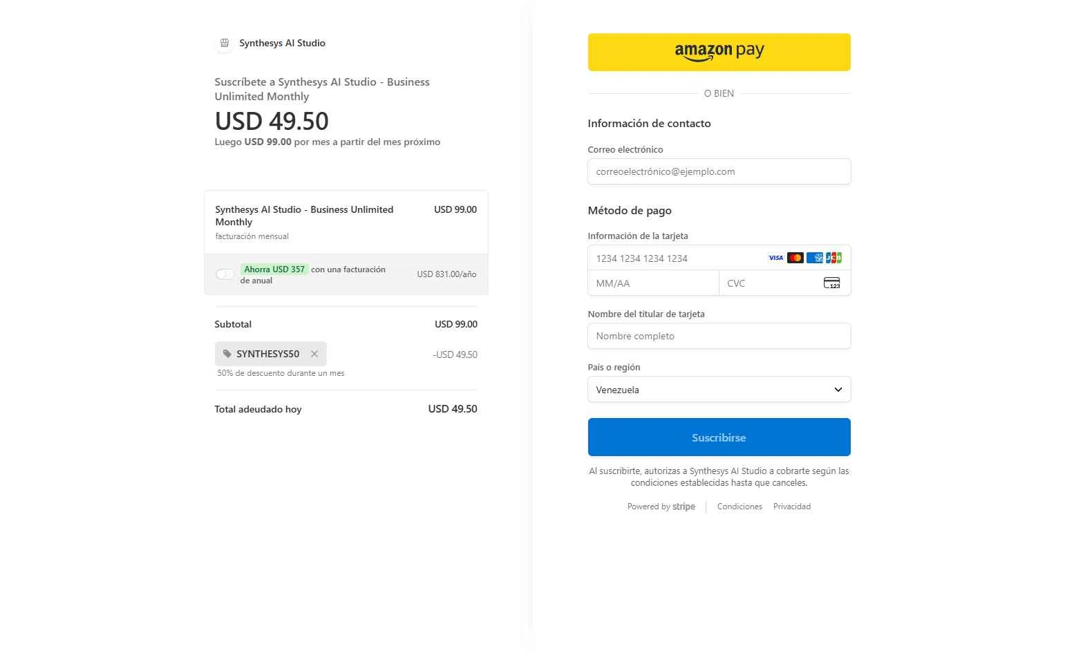 Synthesys checkout page showing Synthesys promo code box | Screenshot taken by SimplyCodes community member on Feb 8, 2026