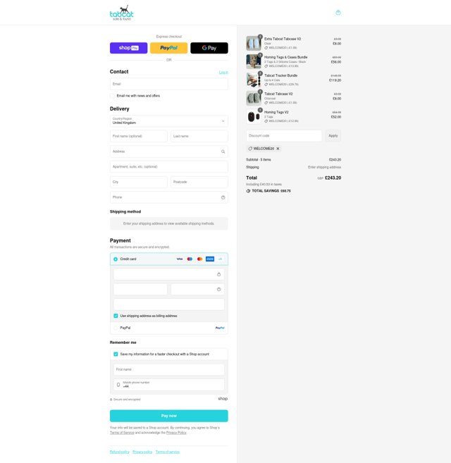 Tabcat checkout page showing Tabcat promo code box | Screenshot taken by SimplyCodes community member on Aug 25, 2025