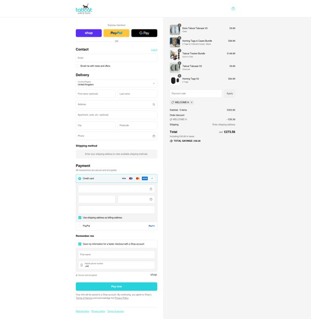 Tabcat checkout page showing Tabcat promo code box | Screenshot taken by SimplyCodes community member on Sep 6, 2025