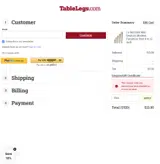 TableLegs.com coupon verification screenshot