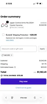 NICO10 coupon verification screenshot