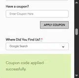 TOPSHOT coupon verification screenshot