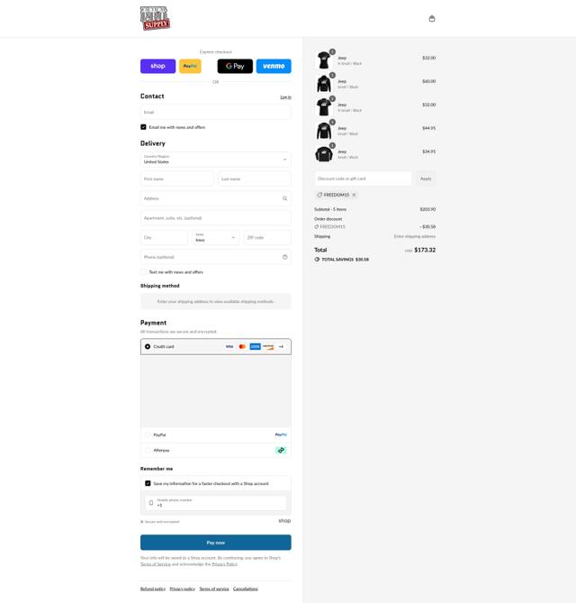 Tactical Pro Supply checkout page showing Tactical Pro Supply promo code box | Screenshot taken by SimplyCodes community member on Sep 7, 2025