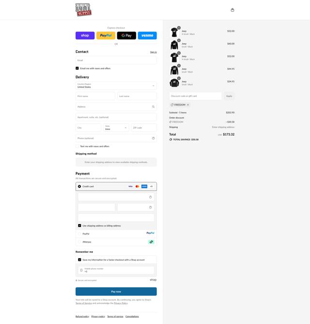 Tactical Pro Supply checkout page showing Tactical Pro Supply promo code box | Screenshot taken by SimplyCodes community member on Sep 11, 2025