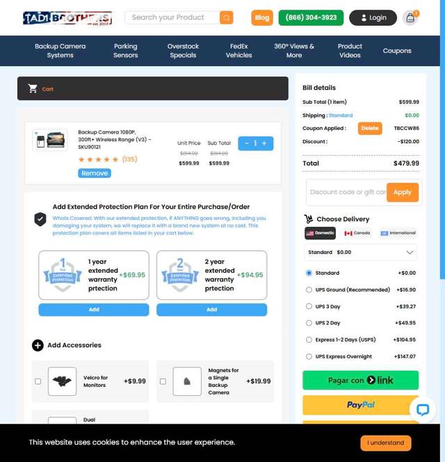 Tadibrothers checkout page showing Tadibrothers coupon code box | Screenshot taken by SimplyCodes community member on Jul 4, 2025