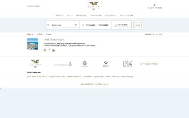 TAFER Hotels & Resorts checkout page showing TAFER Hotels & Resorts promo code box | Screenshot taken by SimplyCodes community member on May 29, 2025
