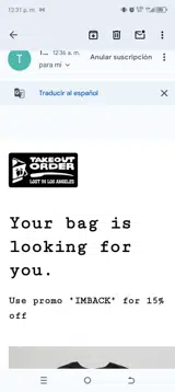 Takeout Order coupon verification screenshot