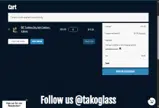 Tako Glass coupon verification screenshot