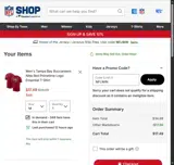 Tampa Bay Buccaneers coupon verification screenshot