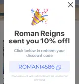 ROMAN14586 coupon verification screenshot