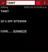 SUNME20 coupon verification screenshot