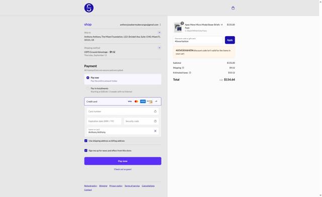 Tani USA checkout page showing Tani USA discount code box | Screenshot taken by SimplyCodes community member on Sep 7, 2025