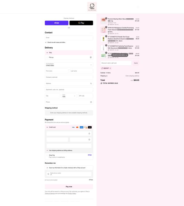 Tao's checkout page showing Tao's discount code box | Screenshot taken by SimplyCodes community member on Aug 29, 2025