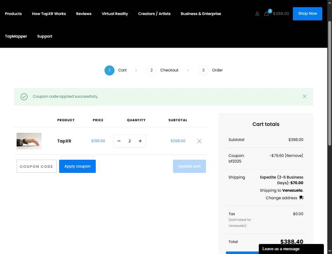 Tap With Us checkout page showing Tap With Us promo code box | Screenshot taken by SimplyCodes community member on Dec 30, 2025