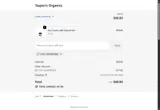 Taspen's Organics coupon verification screenshot