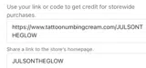 JULSONTHEGLOW coupon verification screenshot