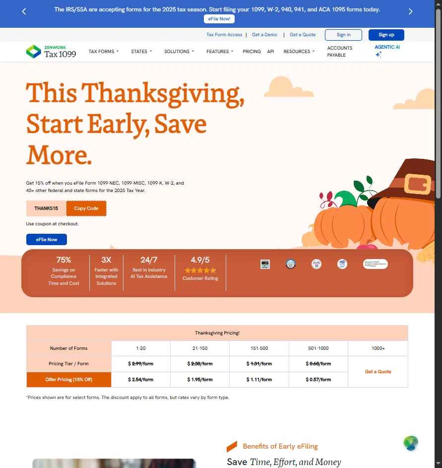 Tax1099.com checkout page showing Tax1099.com coupon code box | Screenshot taken by SimplyCodes community member on Jan 21, 2026
