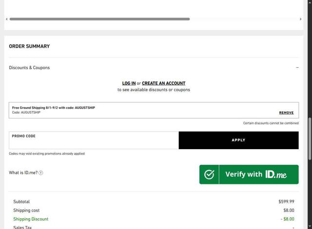 Taylormade Golf checkout page showing Taylormade Golf promo code box | Screenshot taken by SimplyCodes community member on Aug 19, 2025
