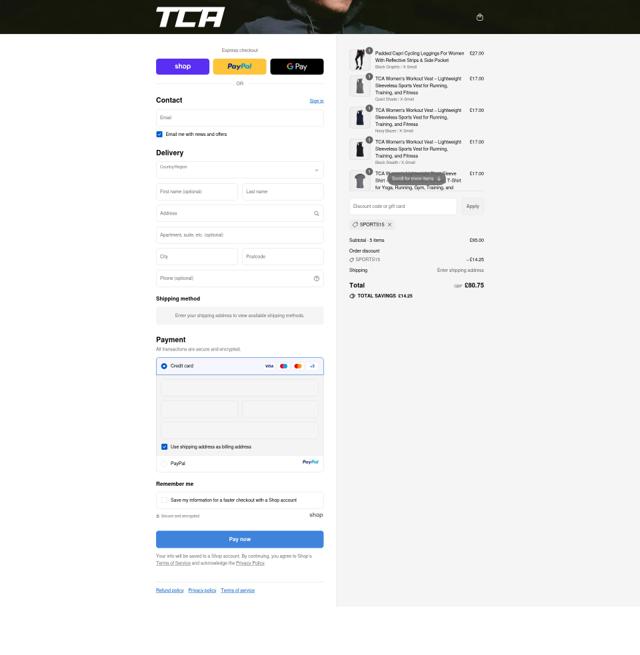TCA checkout page showing TCA discount code box | Screenshot taken by SimplyCodes community member on Sep 14, 2025