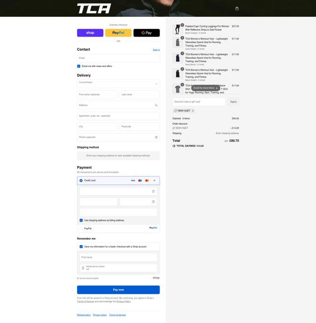 TCA checkout page showing TCA discount code box | Screenshot taken by SimplyCodes community member on Sep 14, 2025