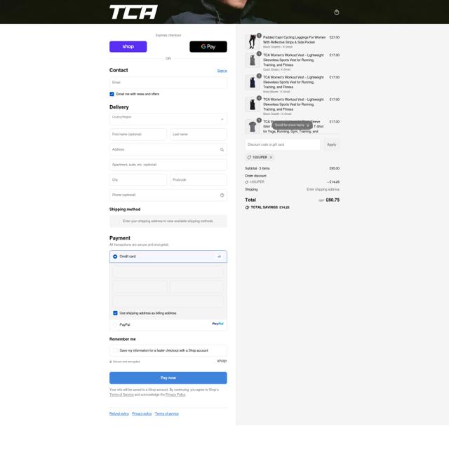 TCA checkout page showing TCA discount code box | Screenshot taken by SimplyCodes community member on Sep 14, 2025