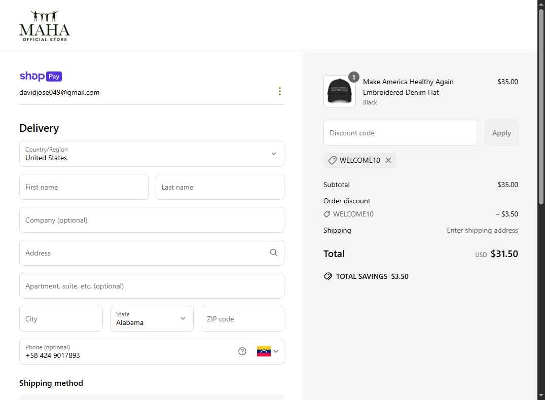 Team Kennedy checkout page showing Team Kennedy promo code box | Screenshot taken by SimplyCodes community member on Jun 6, 2025