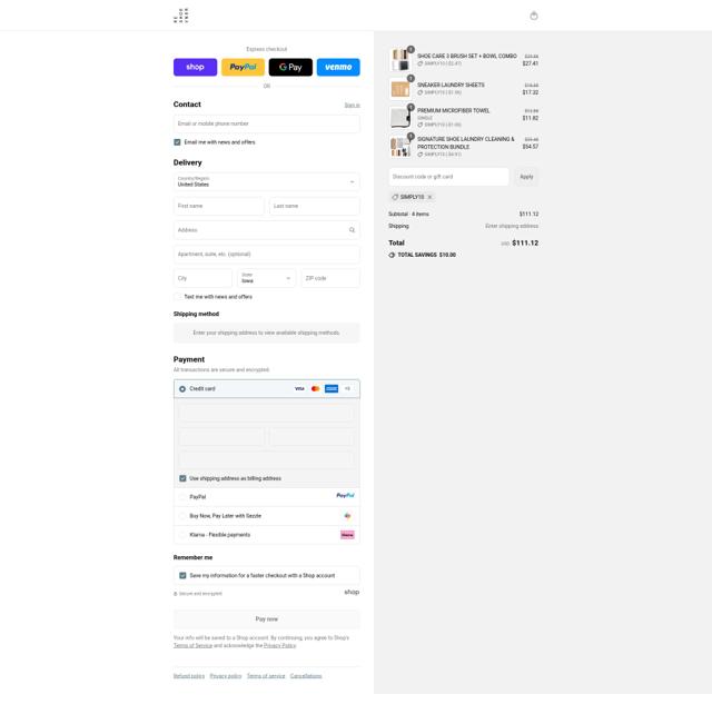 Reshoevn8r checkout page showing Reshoevn8r discount code box | Screenshot taken by SimplyCodes community member on Sep 10, 2025