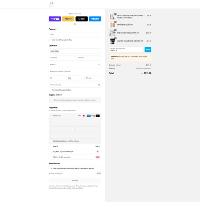Reshoevn8r checkout page showing Reshoevn8r discount code box | Screenshot taken by SimplyCodes community member on Aug 13, 2025