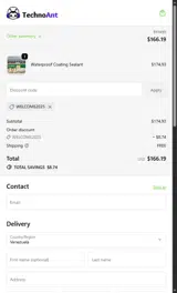 TechnoAnt coupon verification screenshot