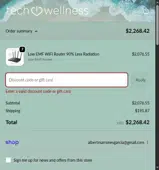 Tech Wellness coupon verification screenshot