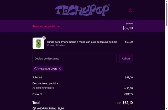Techypop checkout page showing Techypop discount code box | Screenshot taken by SimplyCodes community member on Sep 2, 2025