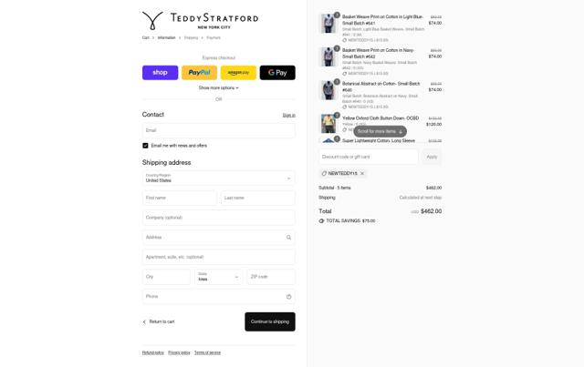 Teddy Stratford checkout page showing Teddy Stratford promo code box | Screenshot taken by SimplyCodes community member on Sep 10, 2025