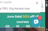 TEFL Org coupon verification screenshot