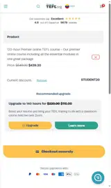 TEFL Org coupon verification screenshot