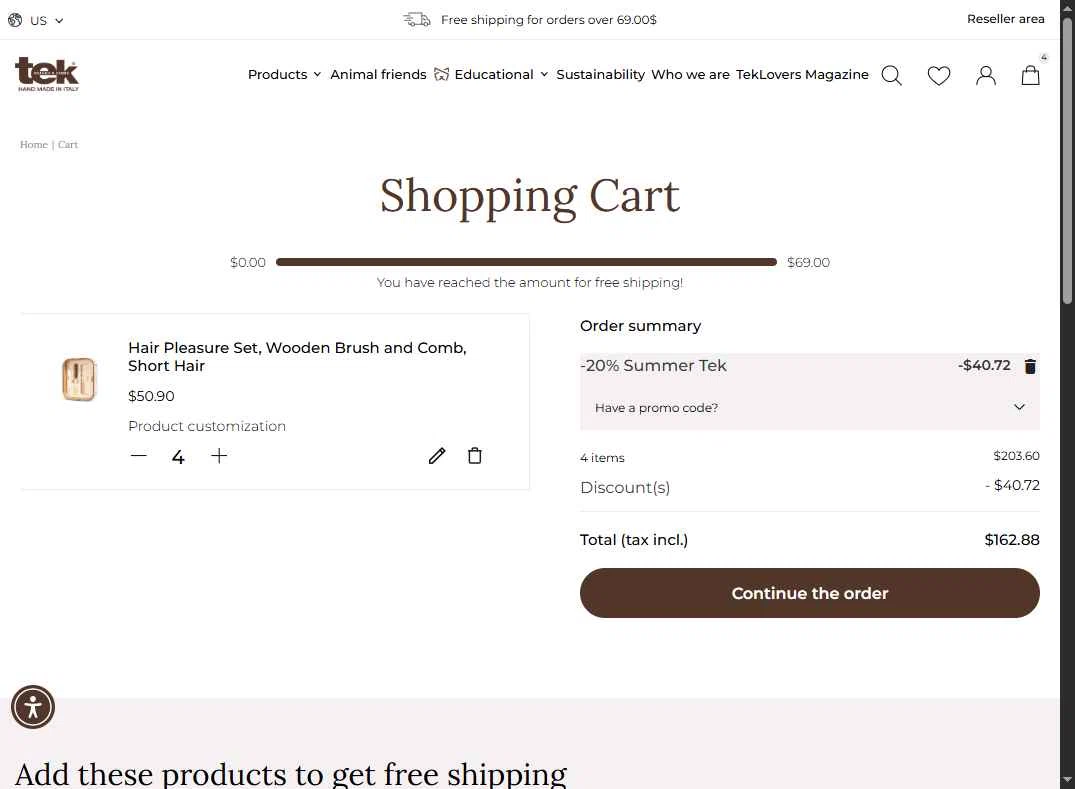 tek-italy checkout page showing tek-italy promo code box | Screenshot taken by SimplyCodes community member on Jun 28, 2025