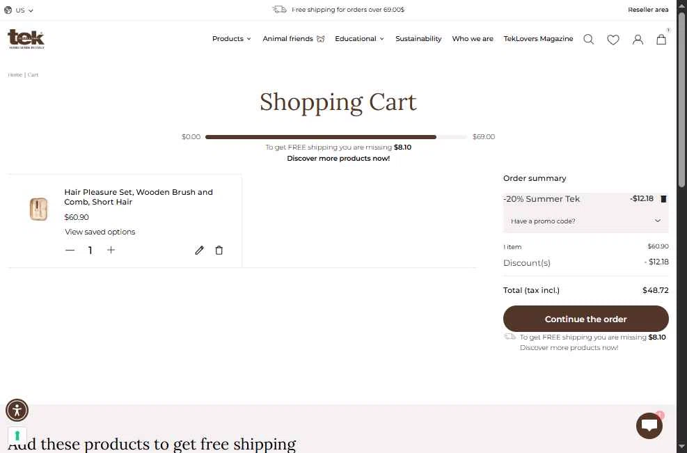tek-italy checkout page showing tek-italy promo code box | Screenshot taken by SimplyCodes community member on Jul 7, 2025