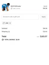 JDW coupon verification screenshot