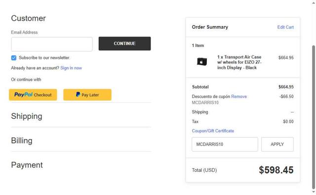 Tenba checkout page showing Tenba promo code box | Screenshot taken by SimplyCodes community member on Jun 17, 2025