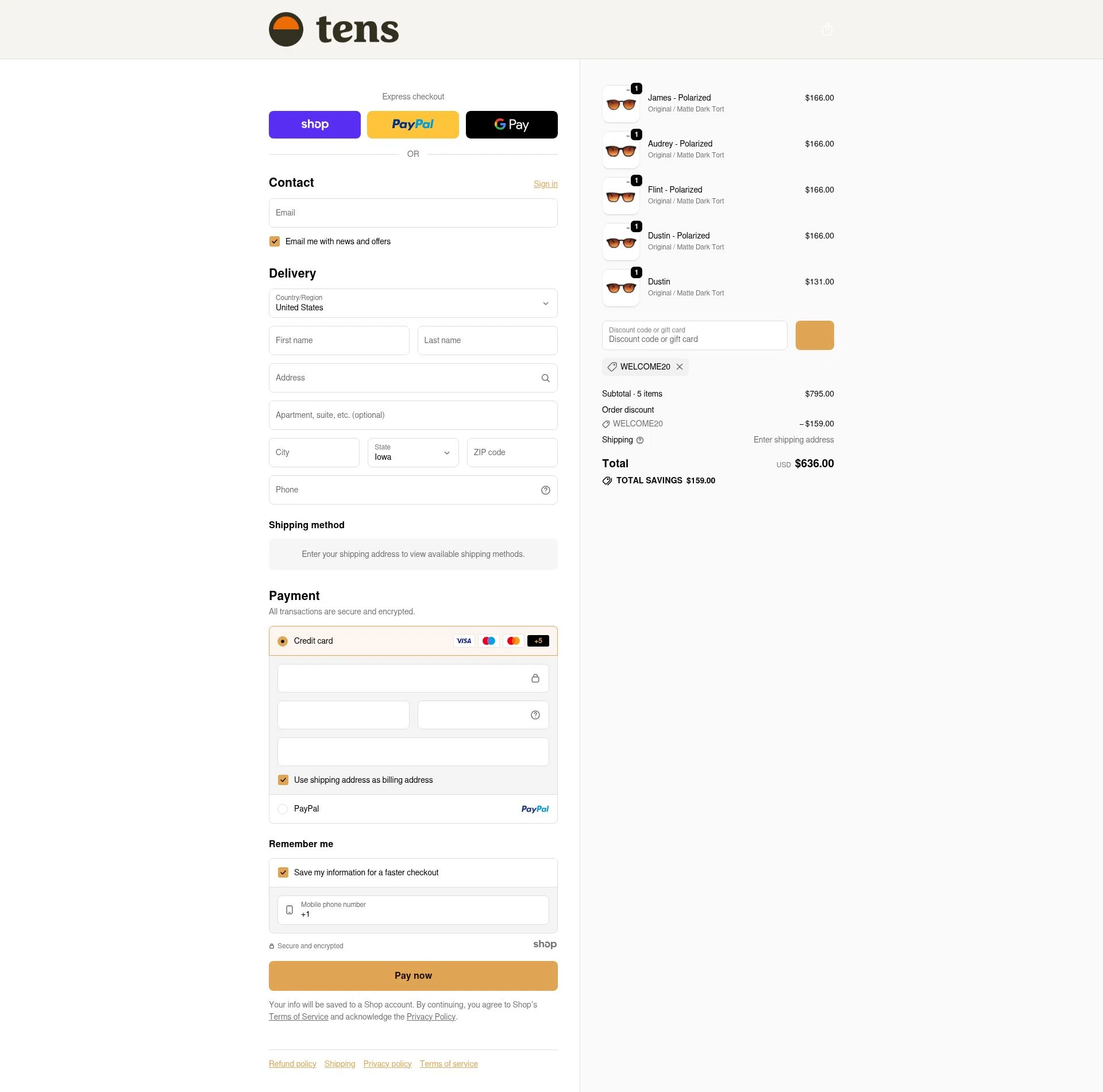 Tens checkout page showing Tens discount code box | Screenshot taken by SimplyCodes community member on Dec 29, 2025