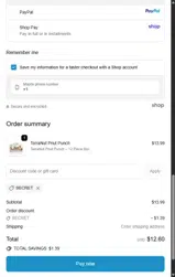 Secret coupon verification screenshot