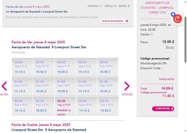 Terravision checkout page showing Terravision promo code box | Screenshot taken by SimplyCodes community member on May 6, 2025