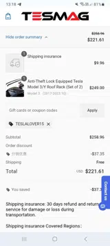 Tesmag coupon verification screenshot