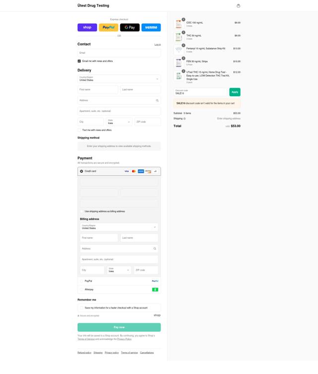 ÜTest checkout page showing ÜTest promo code box | Screenshot taken by SimplyCodes community member on Sep 7, 2025