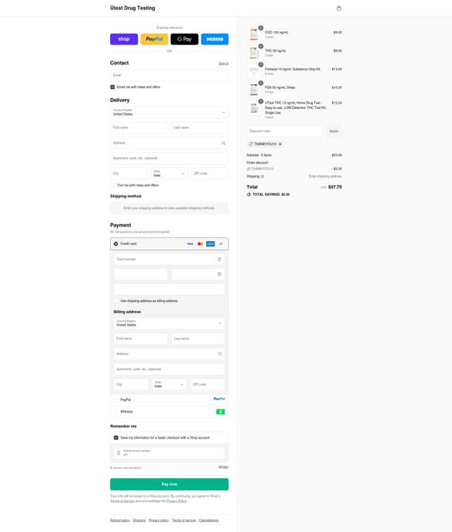 ÜTest checkout page showing ÜTest promo code box | Screenshot taken by SimplyCodes community member on Sep 11, 2025