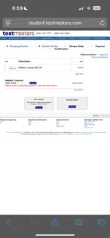 MG724 coupon verification screenshot