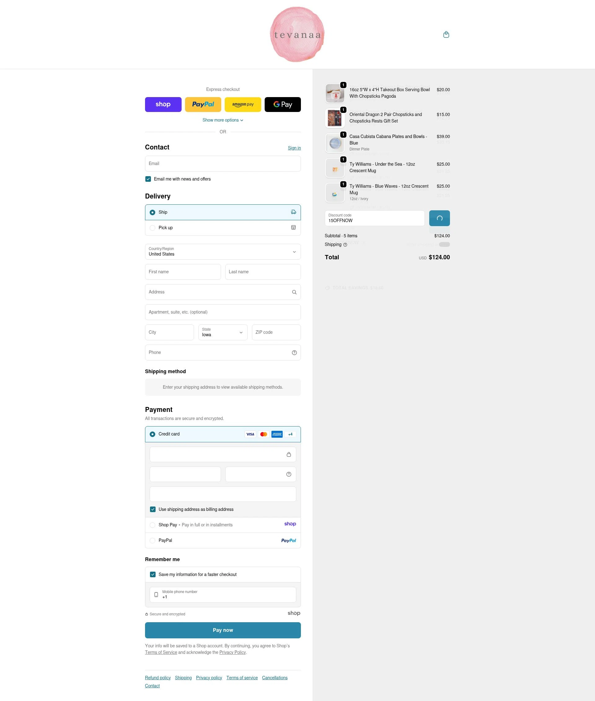 tevanaa checkout page showing tevanaa promo code box | Screenshot taken by SimplyCodes community member on Jan 7, 2026