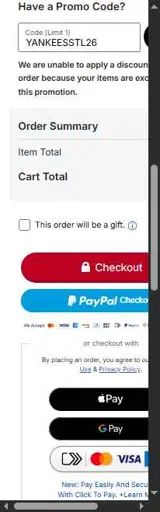 Texas Rangers coupon verification screenshot