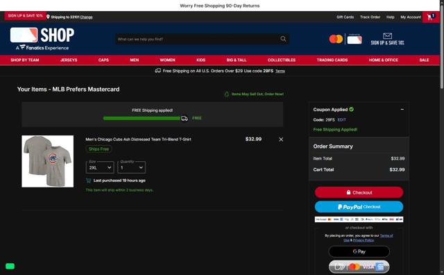 Texas Rangers checkout page showing Texas Rangers promo code box | Screenshot taken by SimplyCodes community member on Sep 3, 2025