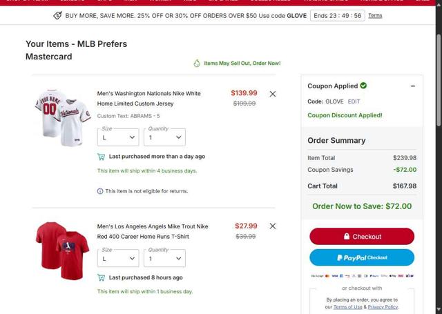 Texas Rangers checkout page showing Texas Rangers promo code box | Screenshot taken by SimplyCodes community member on Sep 30, 2025